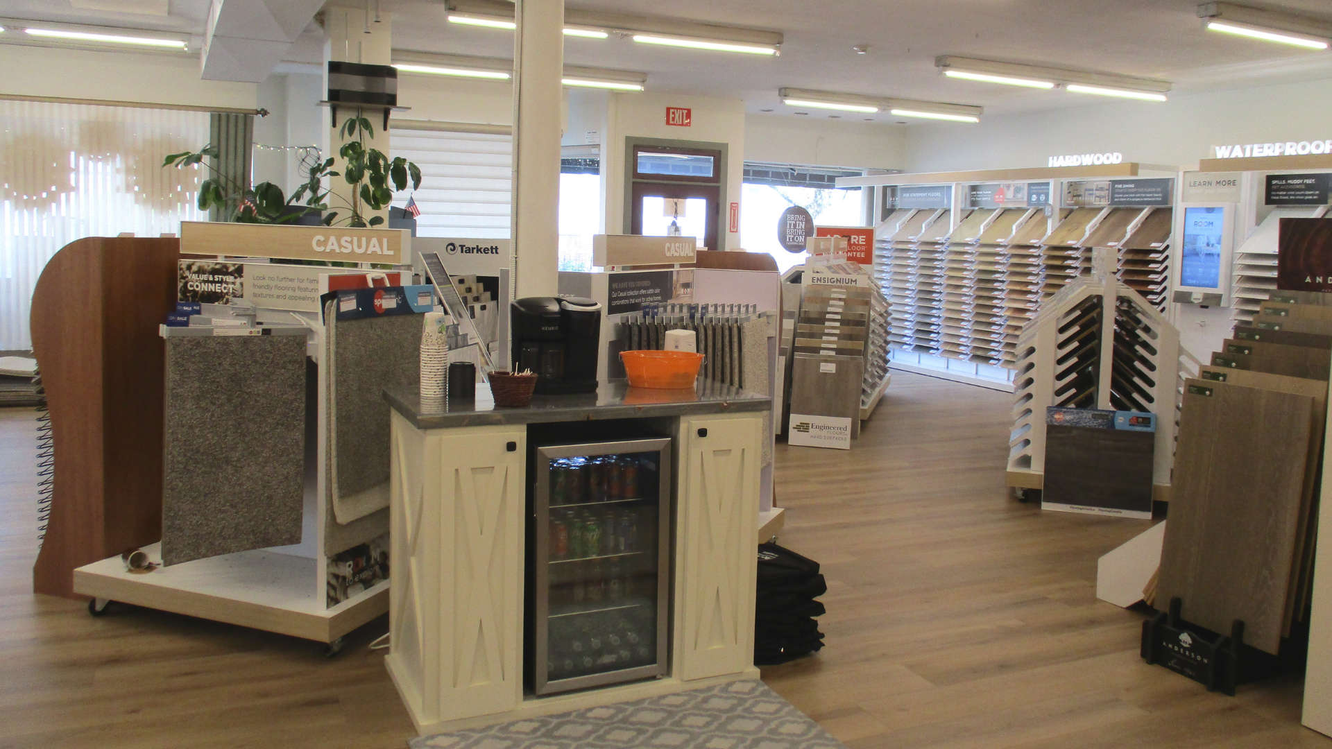 Flooring samples at Color Wheel Flooring America in Hanover, PA